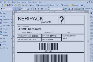 Screenshot Etikettensoftware